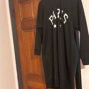 Black Paris Hoodie Dress